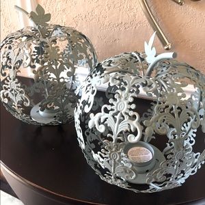 Pumpkin votive candle holders